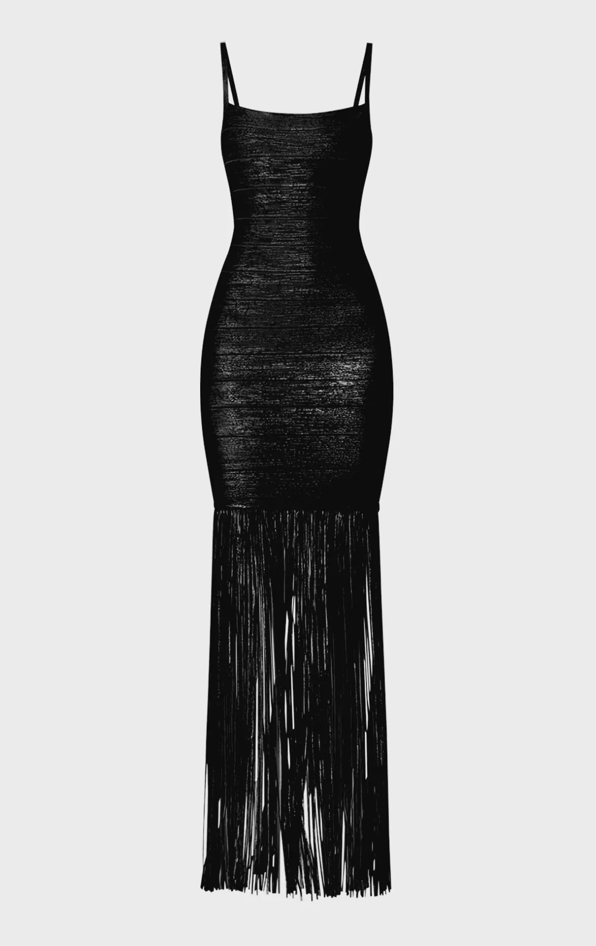 BANDED FOIL FRINGE GOWN-Hervé Léger Cheap