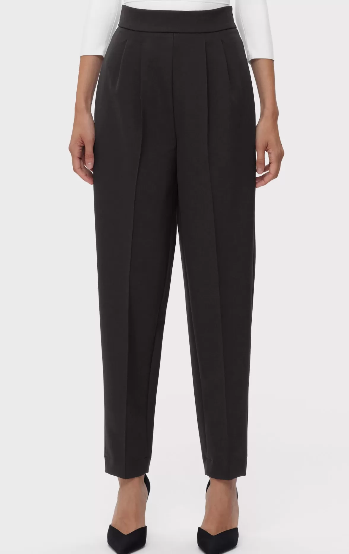 HIGH WAIST PLEATED TAPERED PANTS-Hervé Léger Fashion