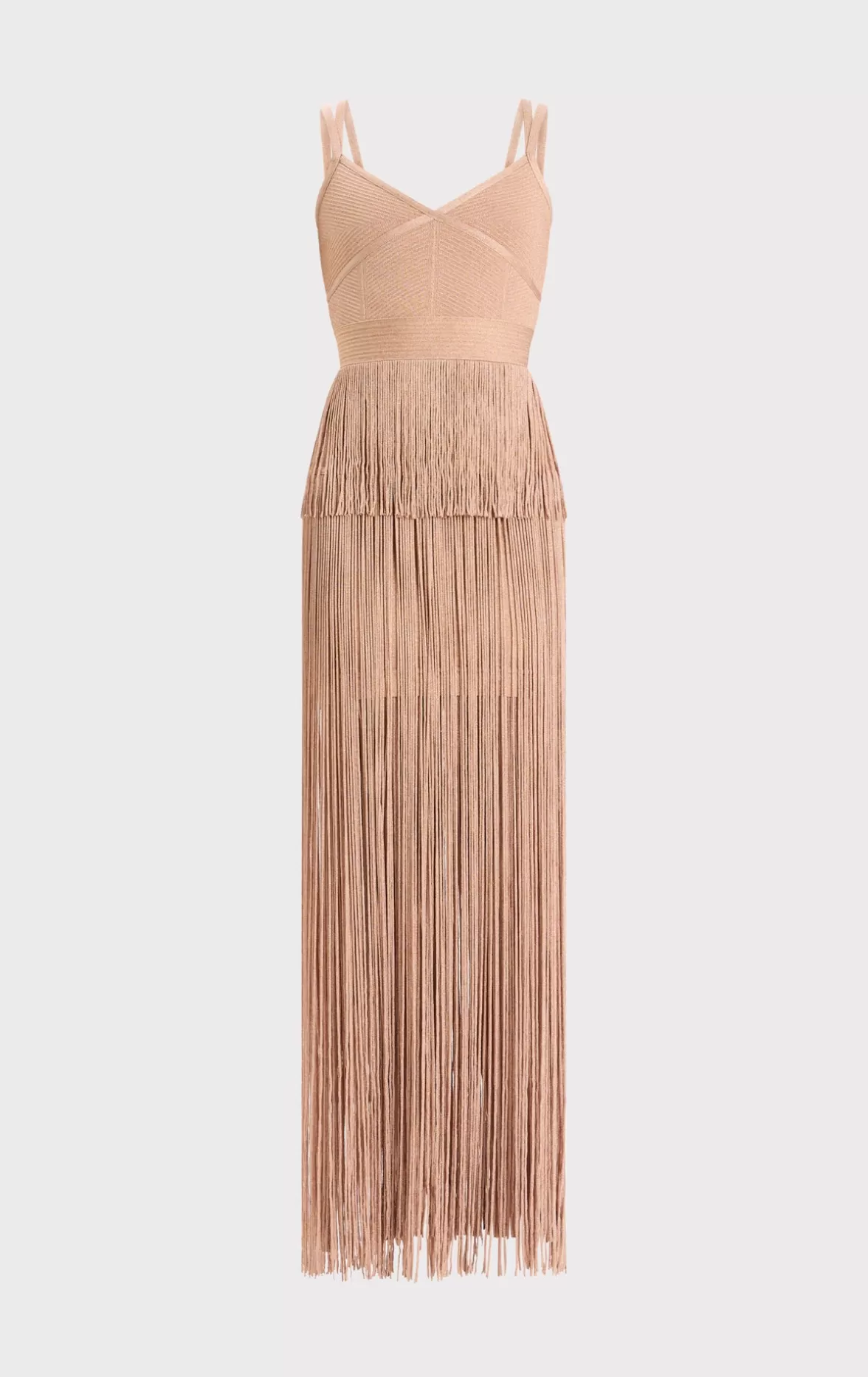 ICON METALLIC OTTOMAN FRINGE GOWN-Hervé Léger Outlet