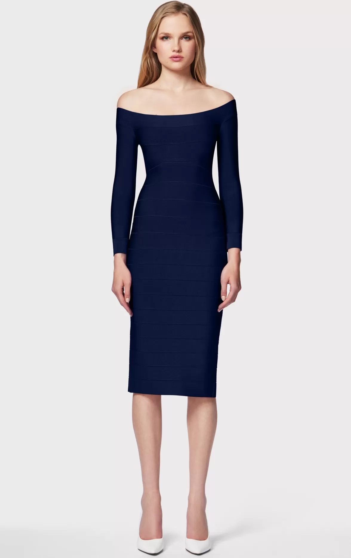 ICON SCOOP NECK MIDI DRESS-Hervé Léger Store