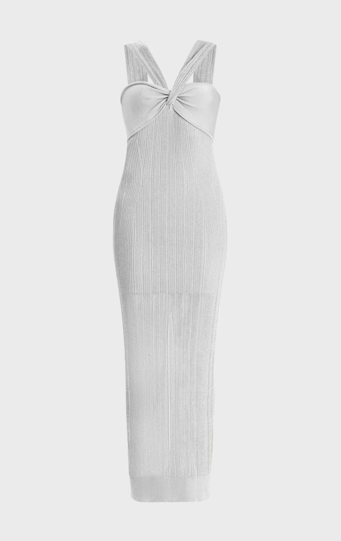 METALLIC TEXTURED RIB GOWN-Hervé Léger Shop