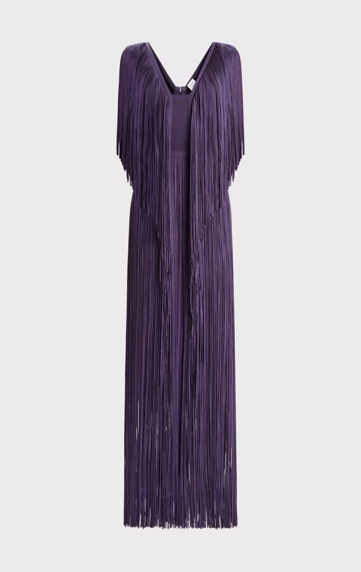 PLUNGING FRINGE GOWN-Hervé Léger Hot