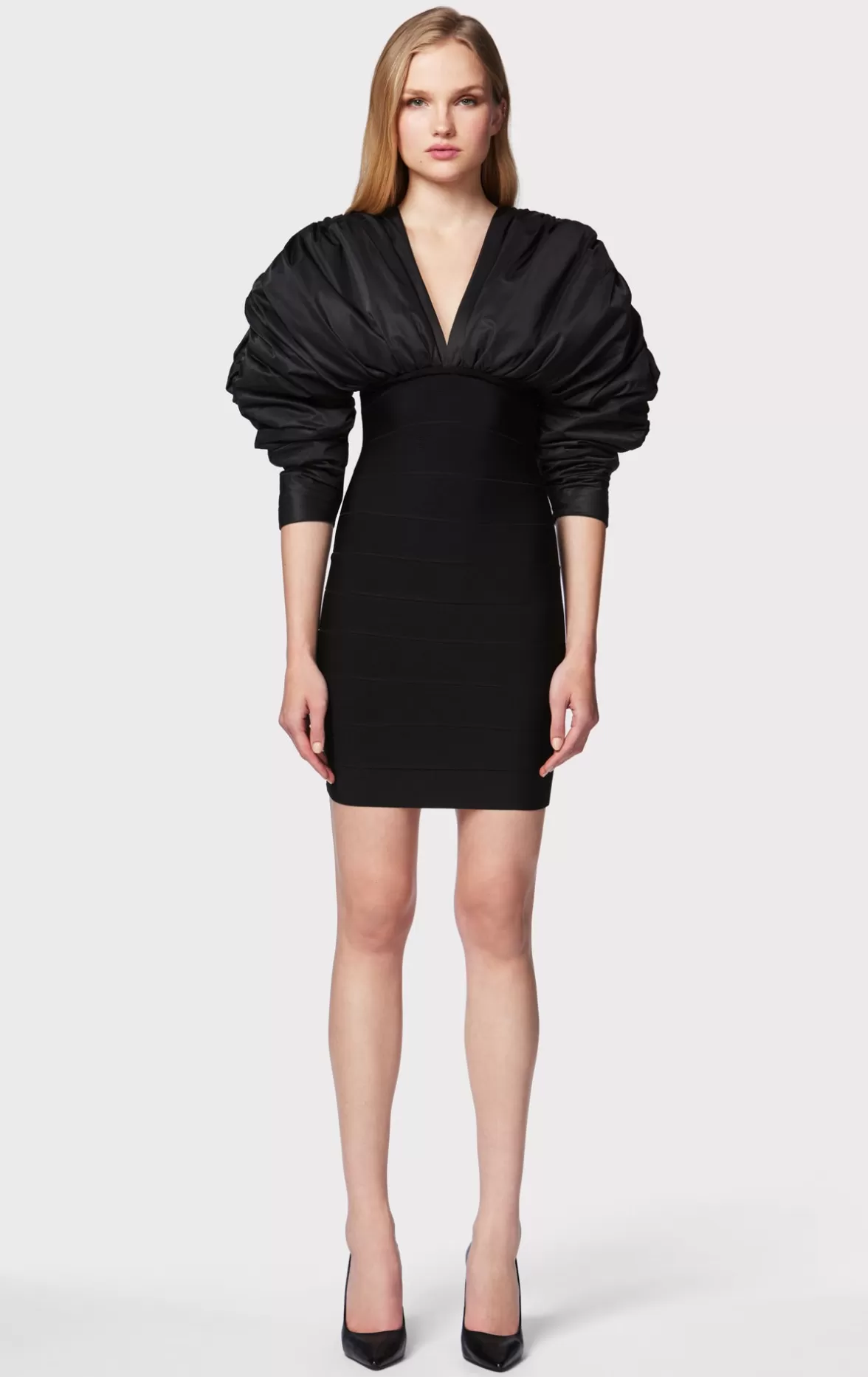 RUCHED NYLON MINI DRESS-Hervé Léger Best