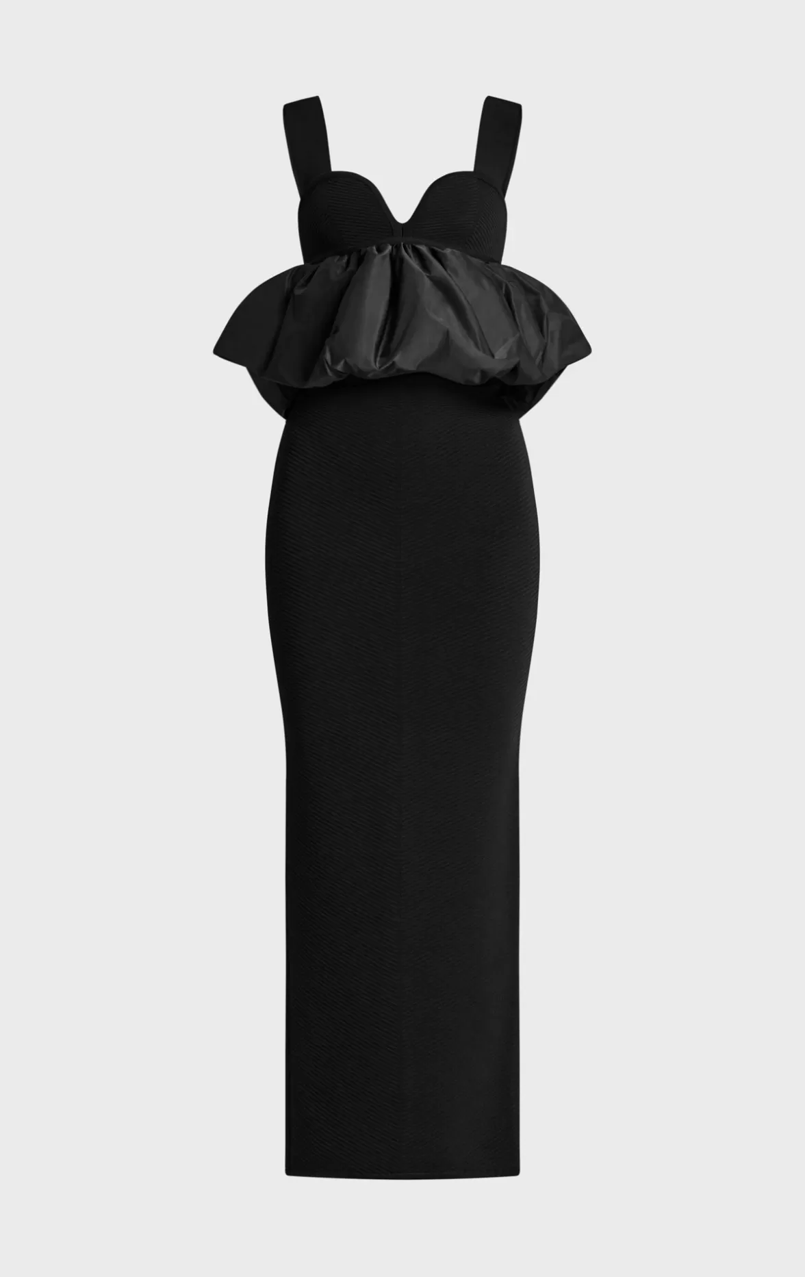 RUCHED NYLON PEPLUM GOWN-Hervé Léger Fashion