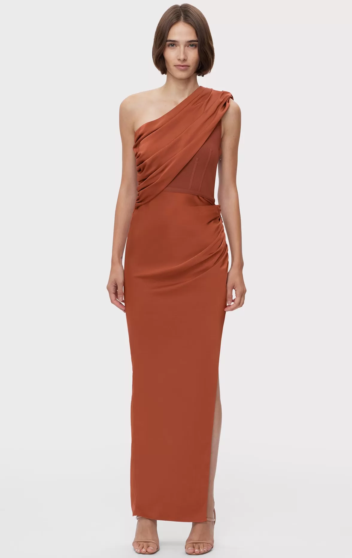 RUCHED WOVEN COMBO GOWN-Hervé Léger Hot