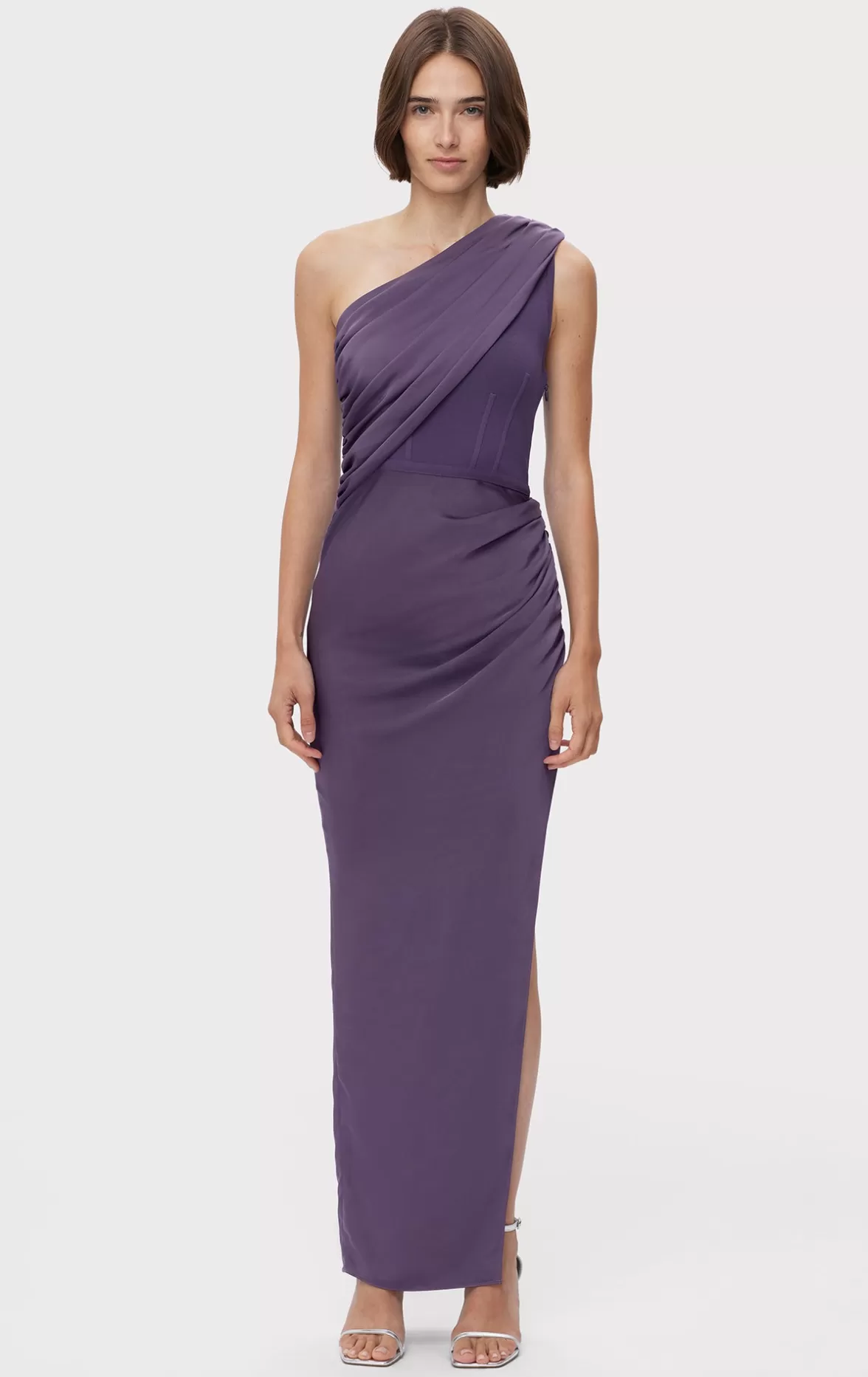 RUCHED WOVEN COMBO GOWN-Hervé Léger Outlet