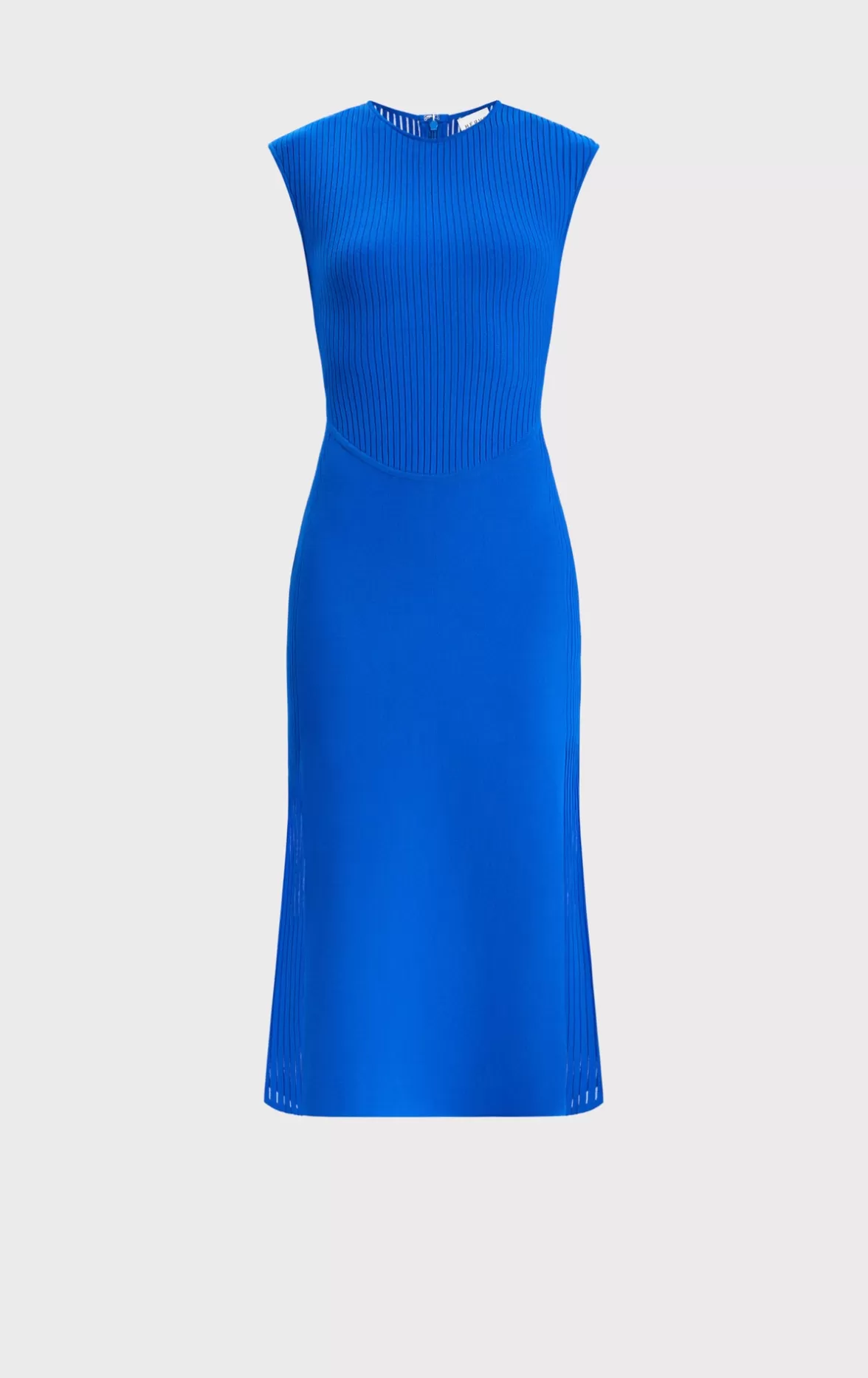 SHEER FLUTED STRIPE FLARE MIDI DRESS-Hervé Léger Best