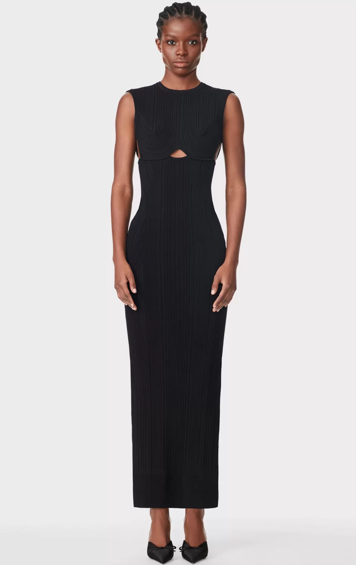 VARIEGATED RIB CAP GOWN-Hervé Léger Best